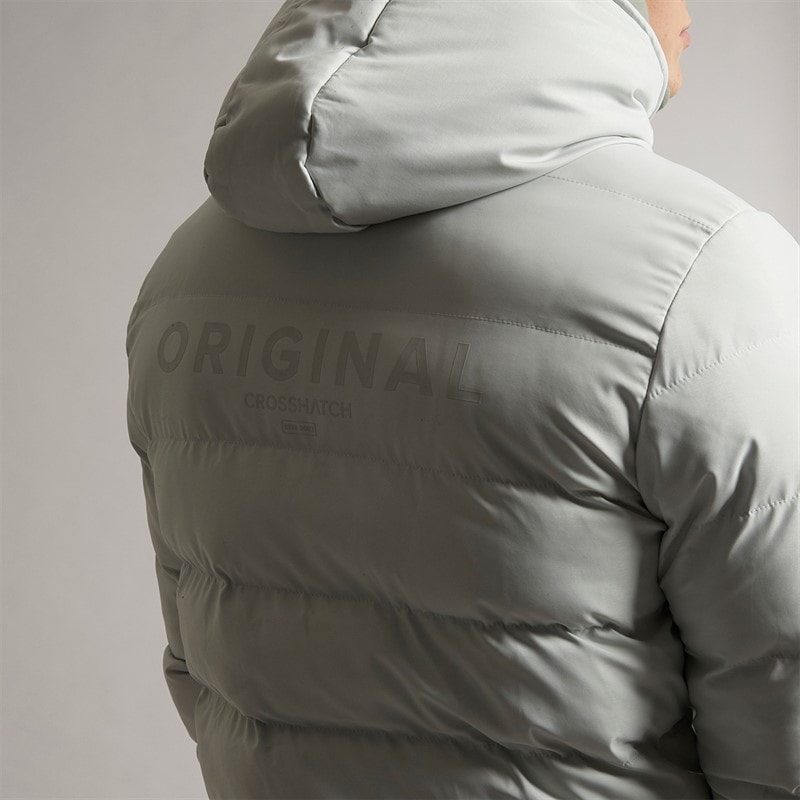 Mens Pitsburg Padded Hooded Jacket Putty - Image 5