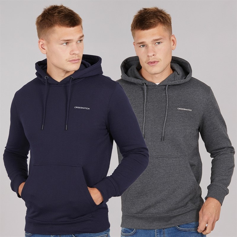 Mens Traymax Two Pack Hoodies Navy/Charcoal - Image 1
