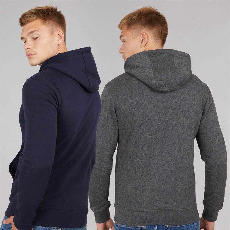 Mens Traymax Two Pack Hoodies Navy/Charcoal - Image 2