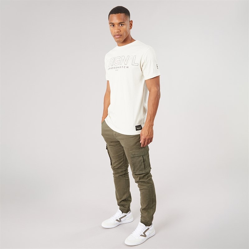 Mens Frenton Cargo Pants Khaki - Image 4
