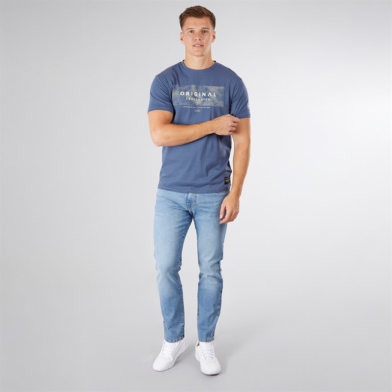 Mens Mappedout T-Shirt Denim - Image 3