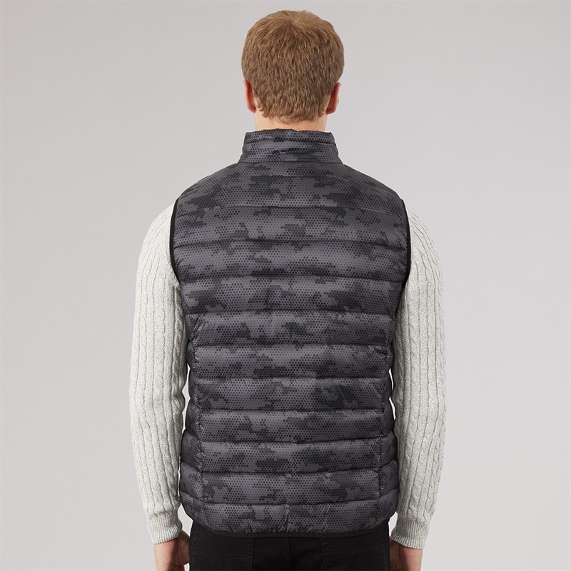 Mens Camo Gattering Gilet Charcoal - Image 2