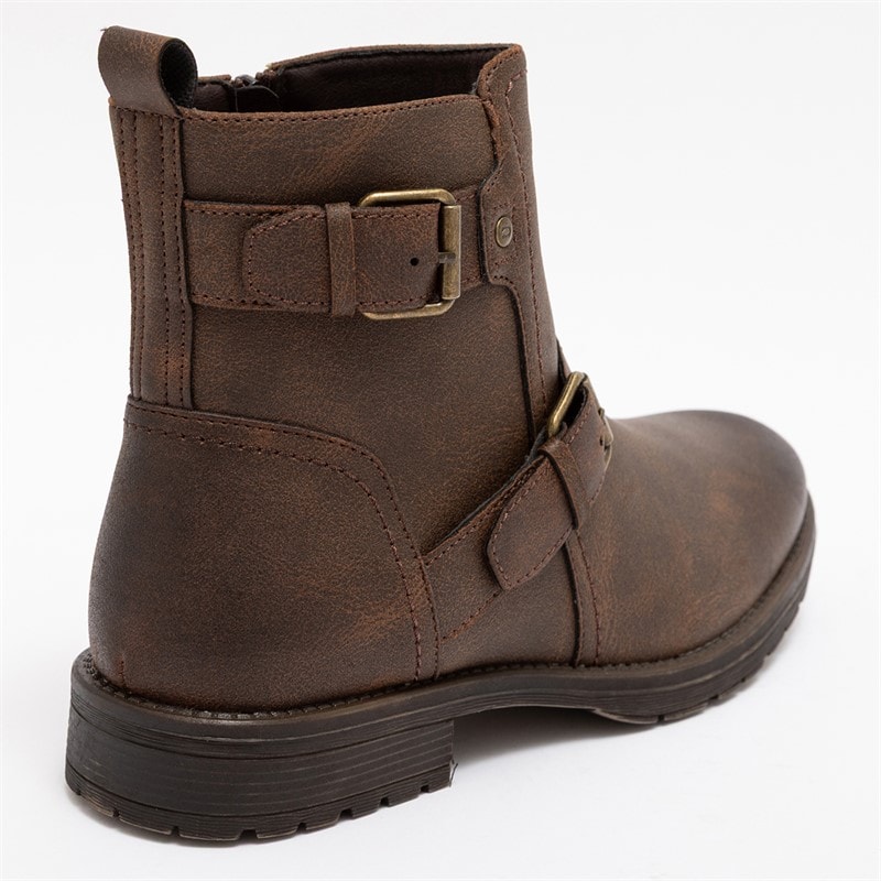Mens Harris Biker Boots Brown - Image 4