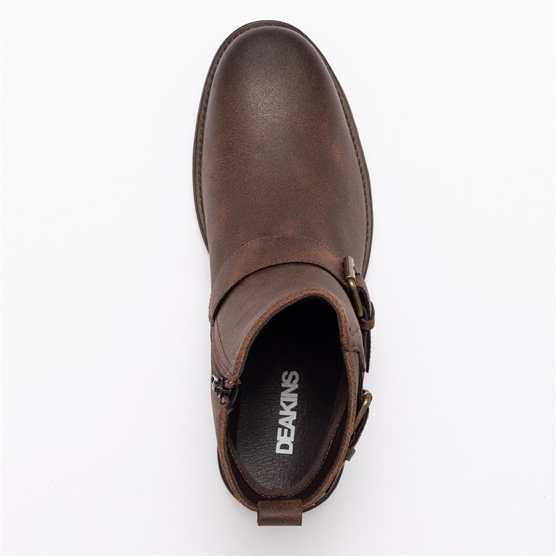 Mens Harris Biker Boots Brown - Image 5