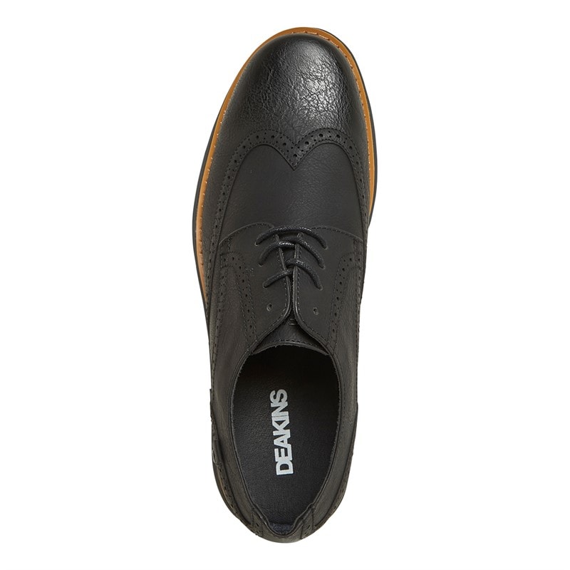 Mens Karl Brogue Shoes Black/Charcoal - Image 4