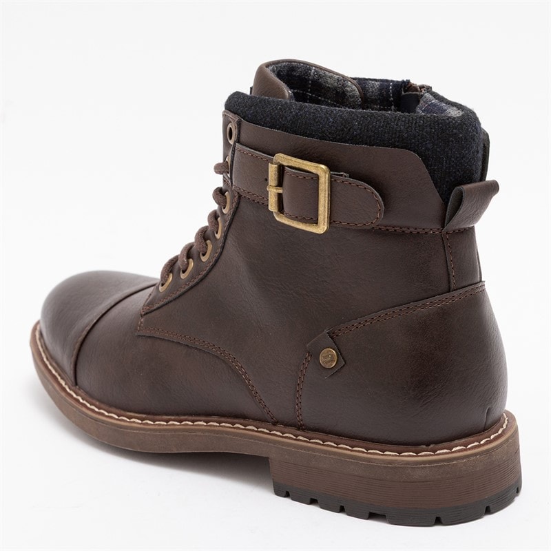 Mens Barrie Strap Work Boots Brown - Image 4