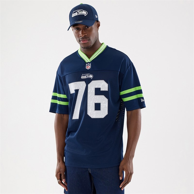 New Era Mens Seattle Seahawks Mesh T-Shirt Multi