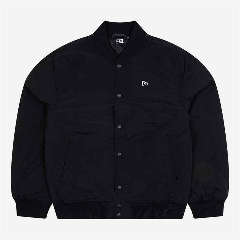 New Era Mens Nylon Bomber Jacket Black