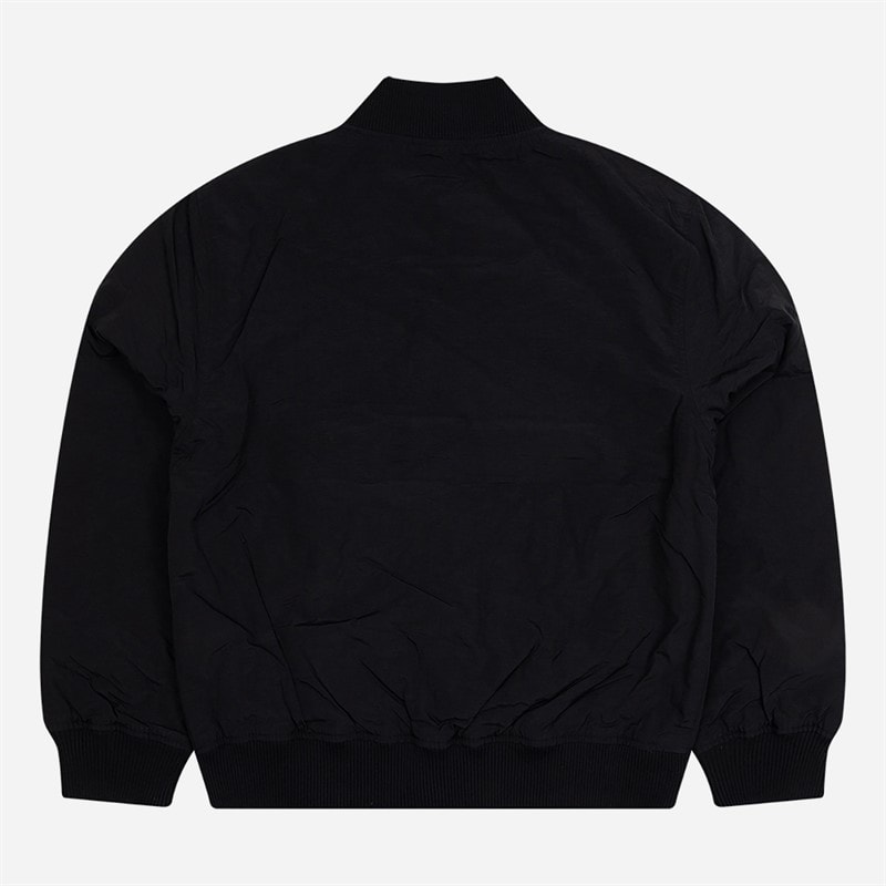 Mens Nylon Bomber Jacket Black - Image 2