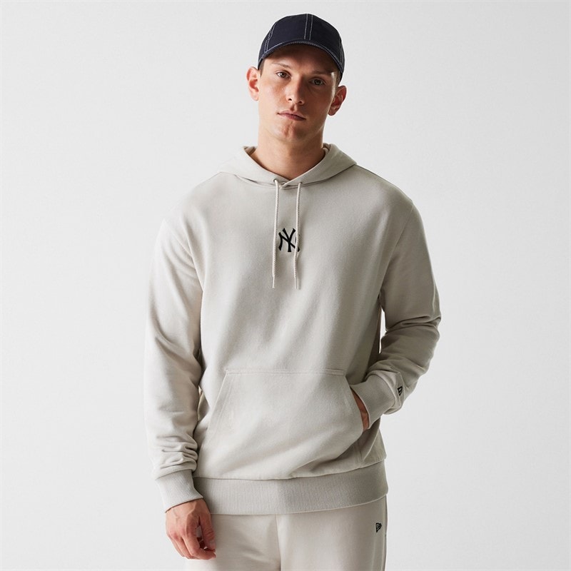 New Era Mens New York Yankees Hoodie Stone