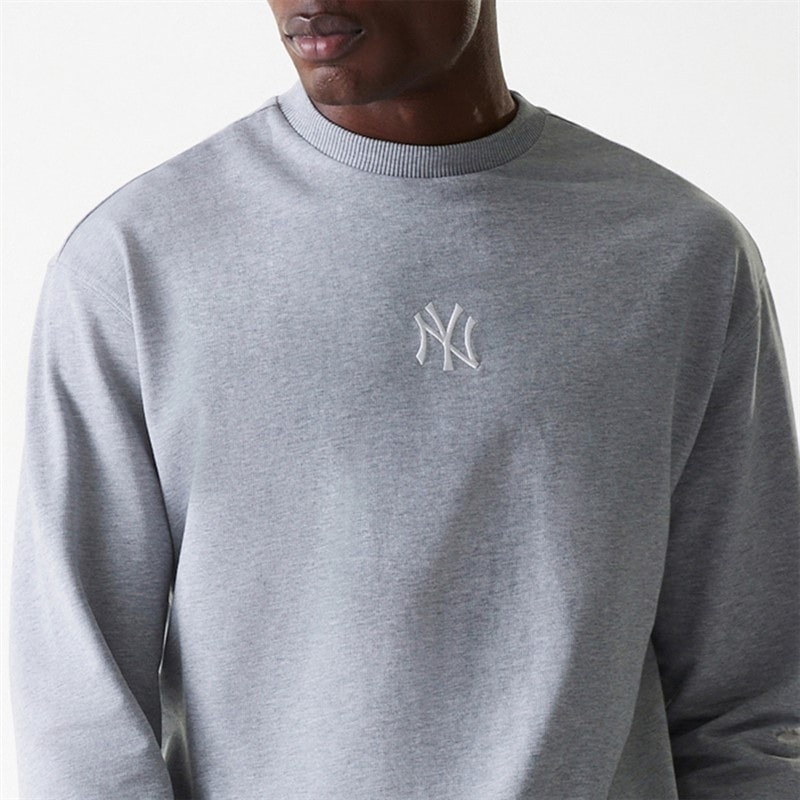 Mens New York Yankees Sweatshirt Heather Grey - Image 3