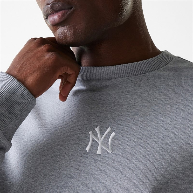 Mens New York Yankees Sweatshirt Heather Grey - Image 4