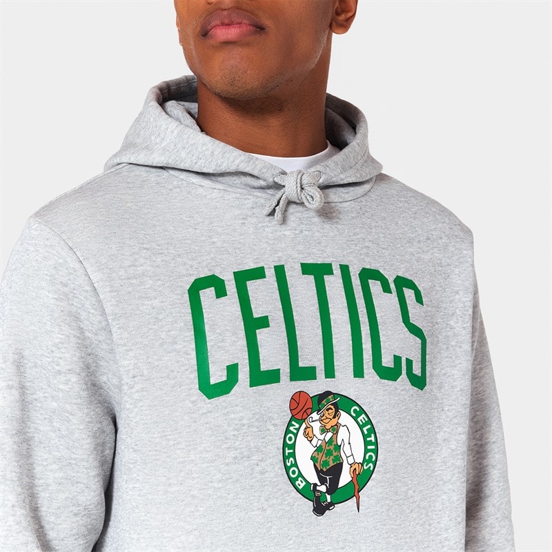 Mens Boston Celtics Hoodie Heather Grey - Image 3