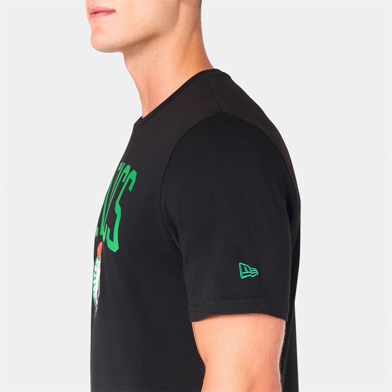 Mens Boston Celtics T-Shirt Black - Image 4