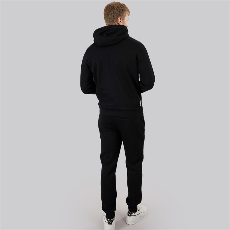 Mens Guttell Tracksuit With Branded Tape Detail Black - Image 2