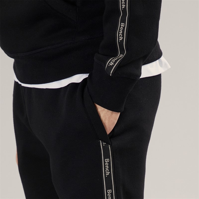 Mens Guttell Tracksuit With Branded Tape Detail Black - Image 3