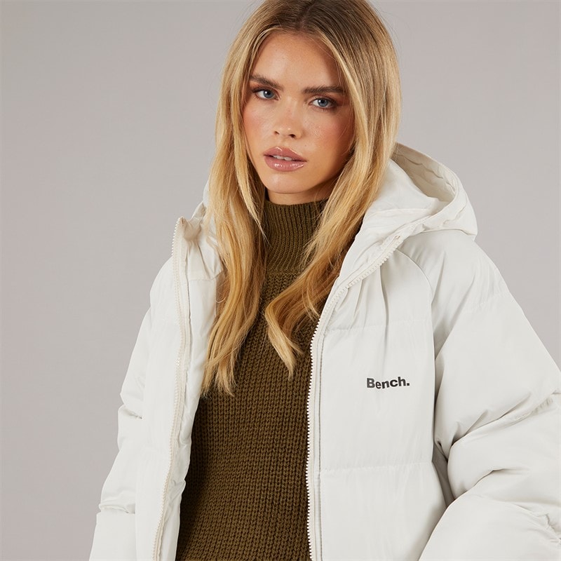 Womens Ryelle Maxi Length Puffer Coat Winter White - Image 3