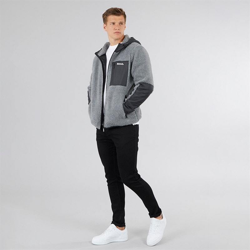 Mens Brecon Zip Through Sherpa Fleece Grey Marl - Image 4