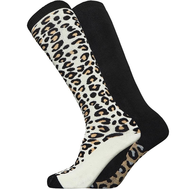 Bench Womens Corrine Two Pack Welly Socks Black/Winter White