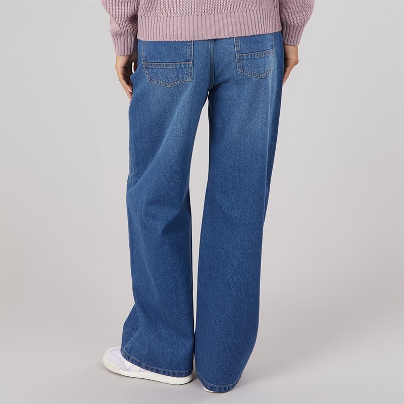 Womens Maxina Wide Leg Jeans Mid Blue - Image 2