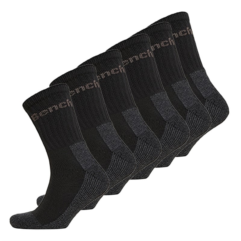 Mens Lidas Six Pack Boot Socks Black/Charcoal Marl - Image 1
