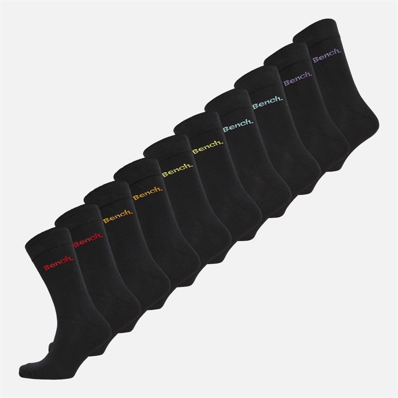 Mens Western Ten Pack Dress Socks Black - Image 1