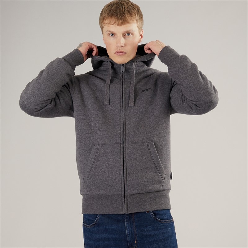 Mens Baraz Borg Lined Hoodie Dark Grey Marl - Image 3