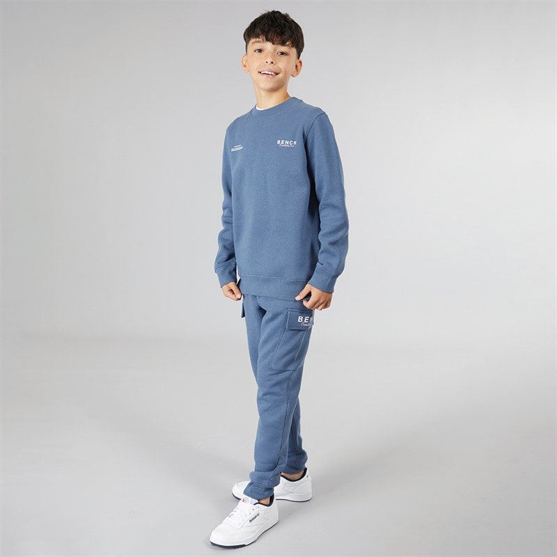 Boys Nowil Sweatshirt And Cargo Joggers Tracksuit Vintage Indigo - Image 2