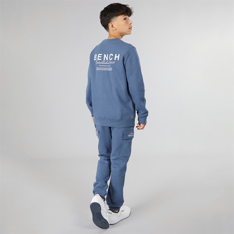 Boys Nowil Sweatshirt And Cargo Joggers Tracksuit Vintage Indigo - Image 3