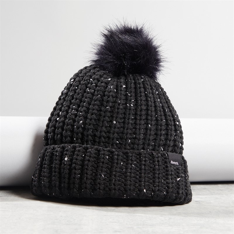 Womens Daisie Bobble Hat Black - Image 3