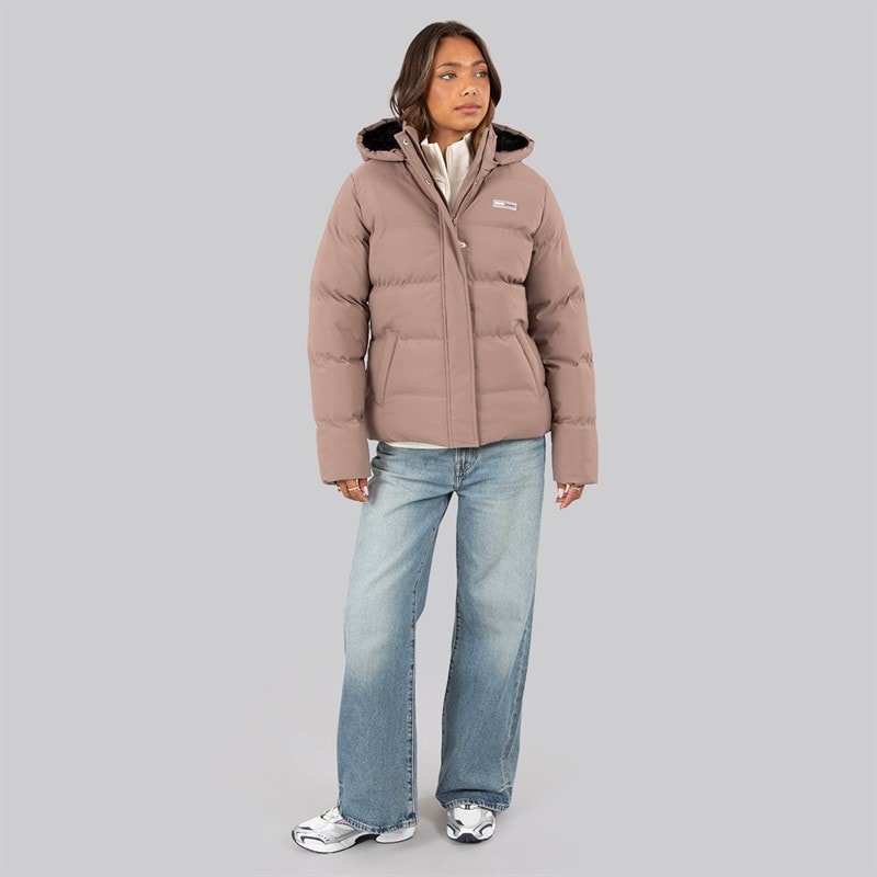 Womens Atha Short Puffer Jacket Light Brown - Image 4