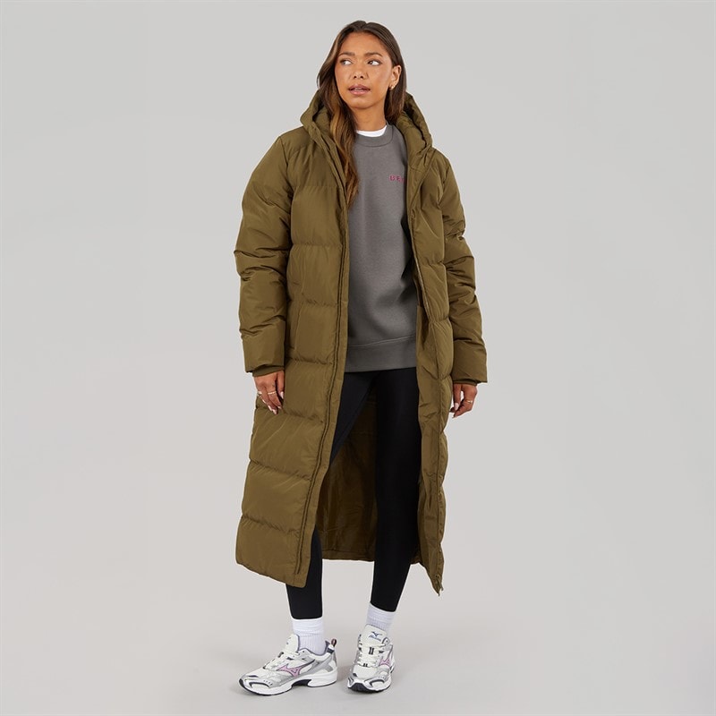 Womens Eli Maxi Length Waterproof Jacket Dark Olive - Image 4