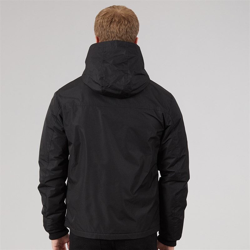 Mens Hawn Hooded Coat Black - Image 2