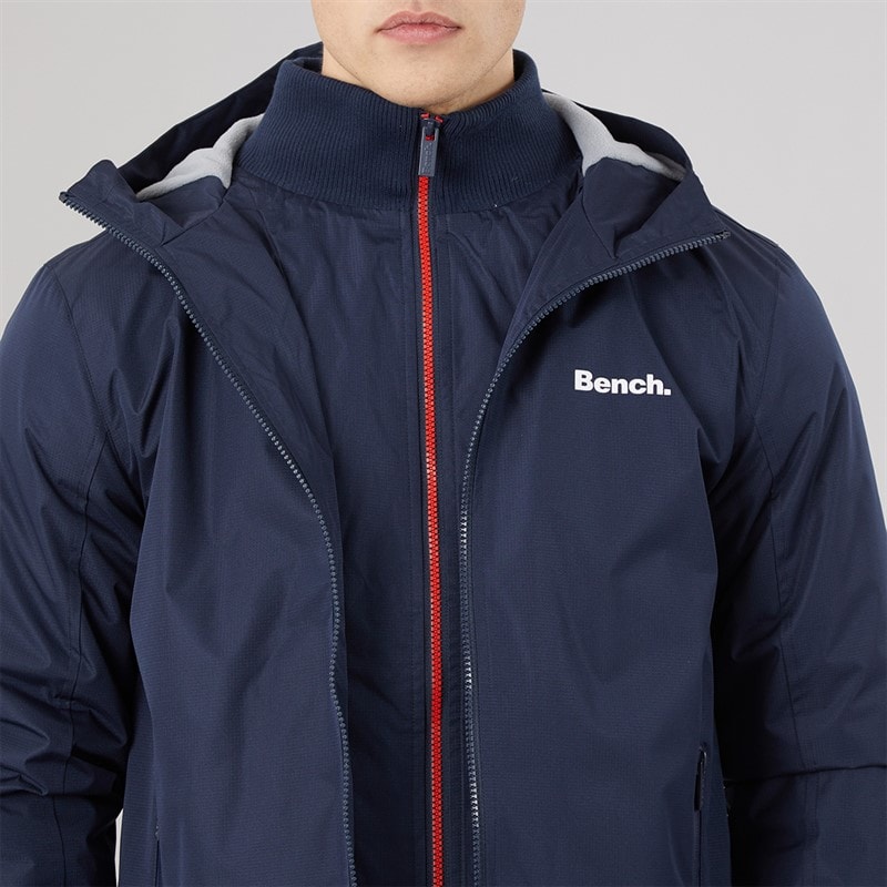 Mens Hawn Hooded Coat Navy - Image 3