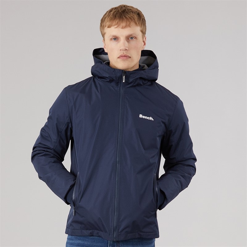 Mens Hawn Hooded Coat Navy - Image 5