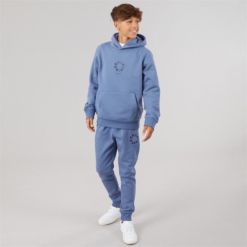 Boys Ipolter Hoodie And Joggers Tracksuit Mid Blue - Image 4