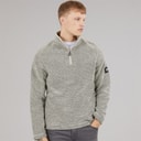 Mens Trevyn 1/4 Zip Funnel Neck Fleece Cream/Dark Grey