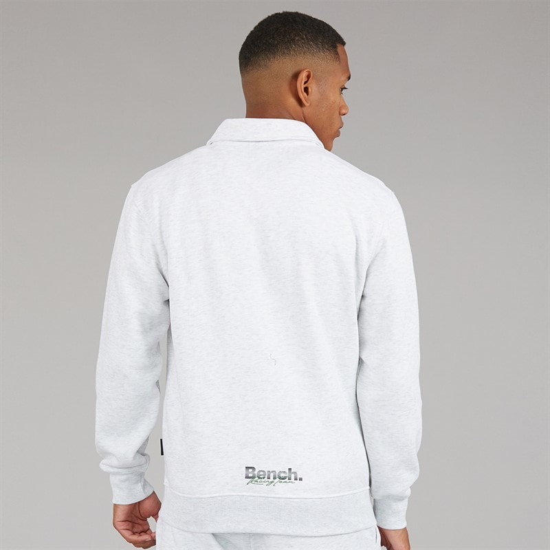 Mens Naxill Oversized 1/4 Zip Sweatshirt Light Grey Marl - Image 2