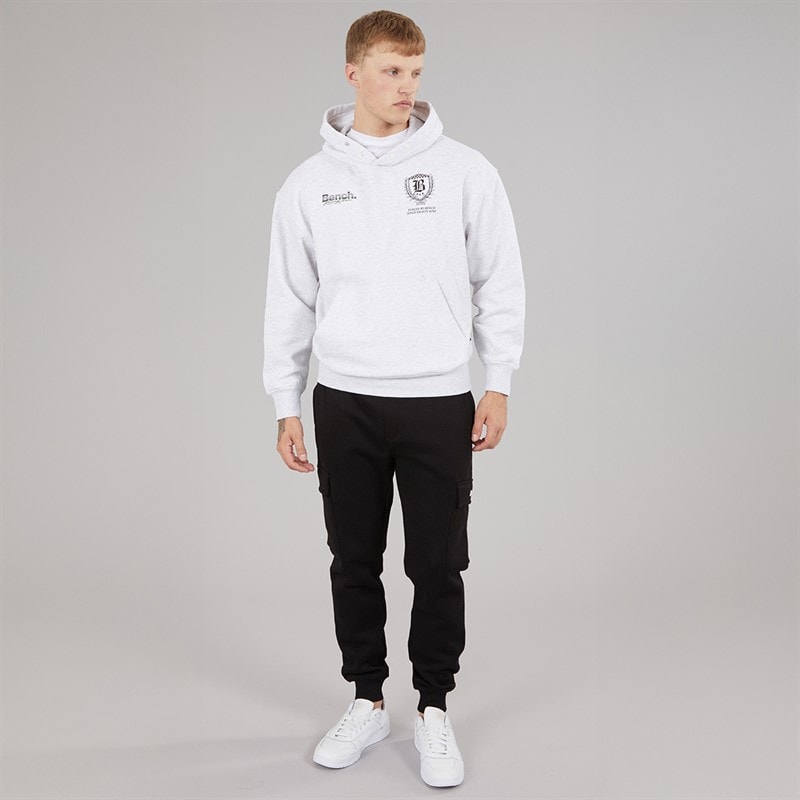 Mens Buxian Oversized Hoodie Light Grey Marl - Image 4