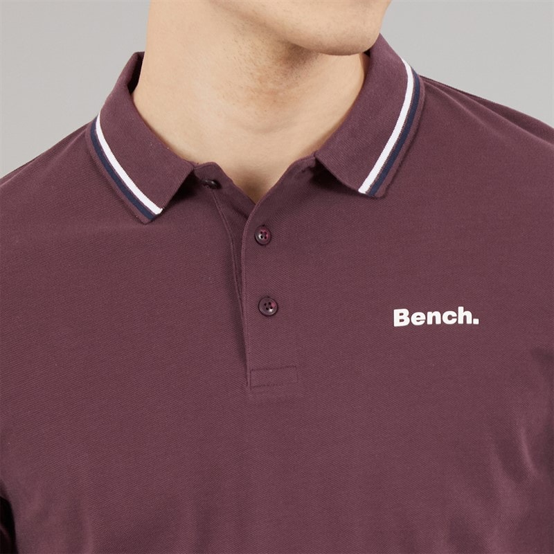 Mens Gruff Polo Shirt Deep Burgundy - Image 3