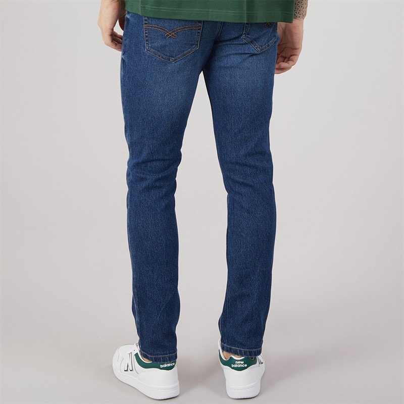 Mens Tedder Slim Jeans Mid Blue Wash - Image 2