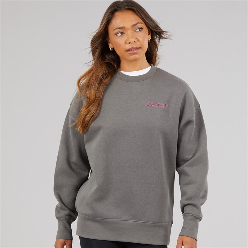 Womens Serrie Oversized Crew Sweat Charcoal - Image 2