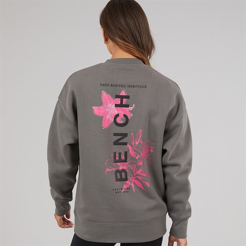 Womens Serrie Oversized Crew Sweat Charcoal - Image 3