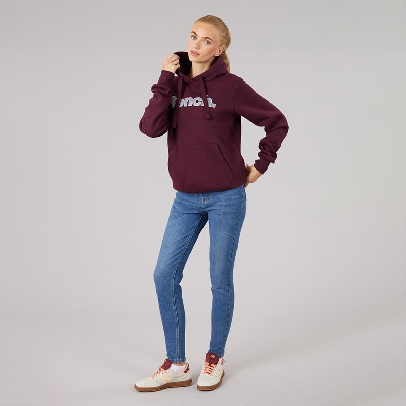 Womens Tealy Overhead Hooded Sweat With Print Cherry Lacquer - Image 4