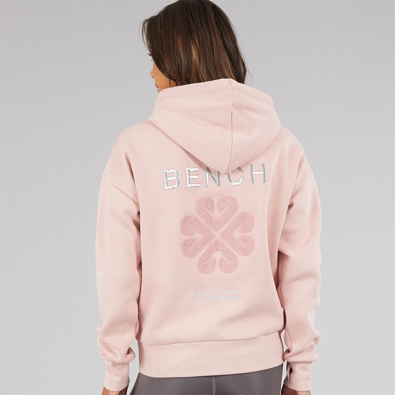 Womens Amba Hoodie With Boucle Graphic Light Dusky Pink - Image 3