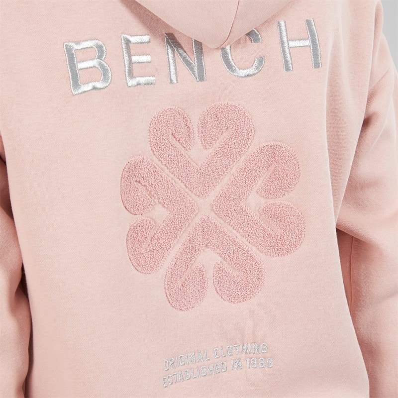 Womens Amba Hoodie With Boucle Graphic Light Dusky Pink - Image 5