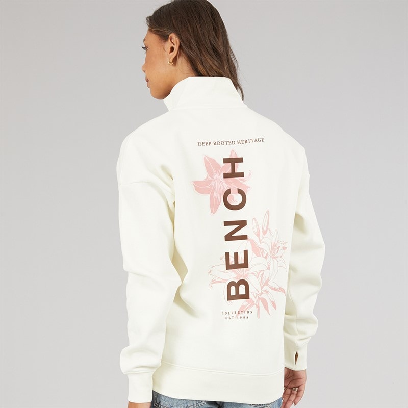 Womens Farla Oversized 1/4 Zip Winter White - Image 2