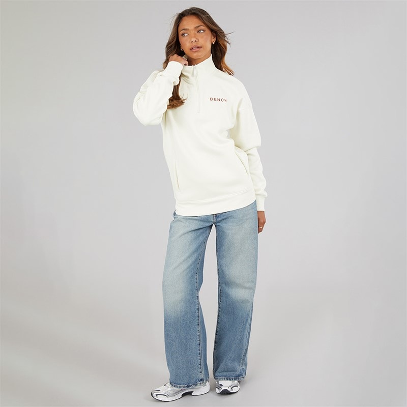 Womens Farla Oversized 1/4 Zip Winter White - Image 4