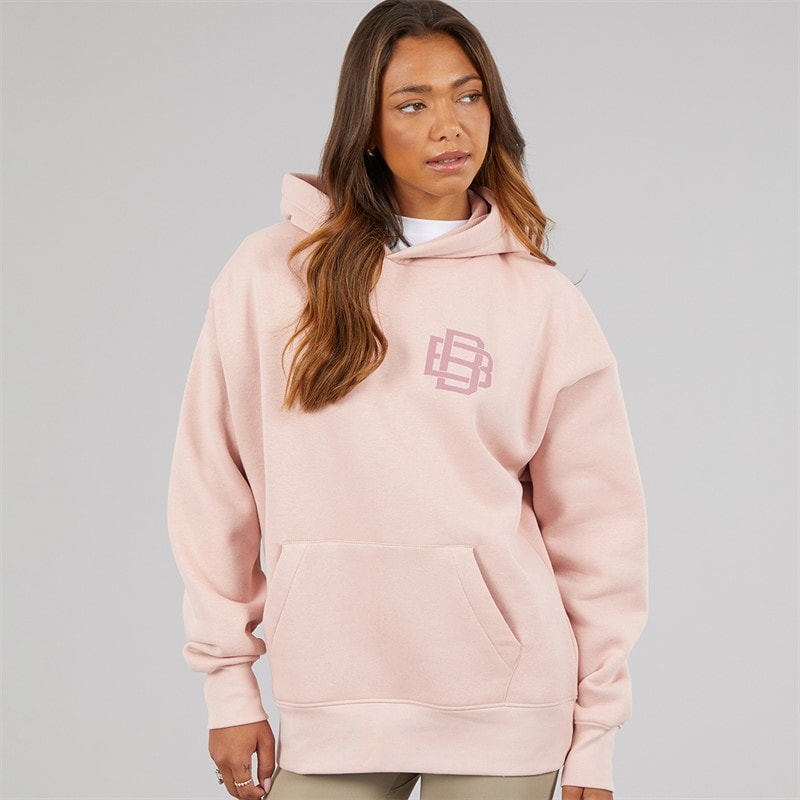 Womens Rietta Oversized Hoodie With Graphic Light Dusky Pink - Image 2