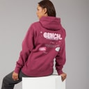 Womens Fessa Oversized Hoodie With Graphic Print Berry
